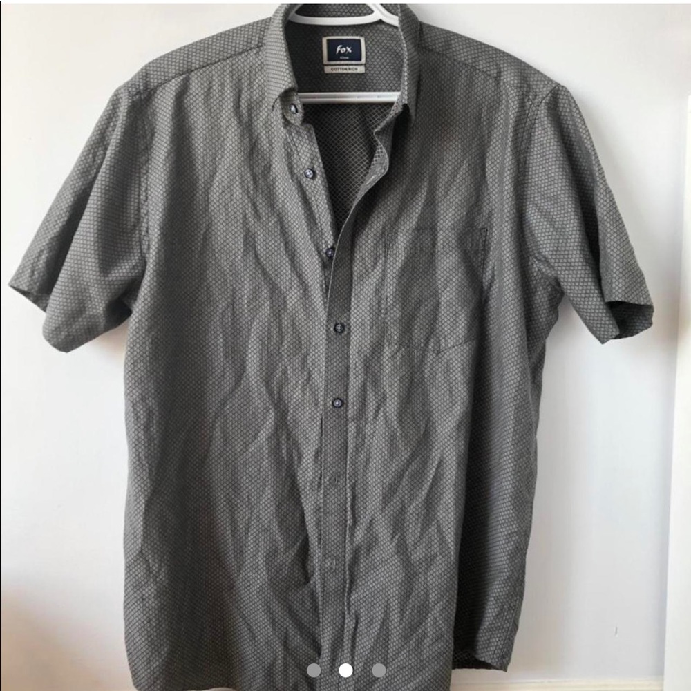 Patterned Button-Up Dress Shirt